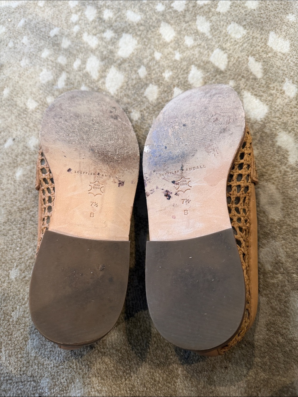 Loeffler Randall Woven Leather Raffia Loafers - Picture 3 of 4